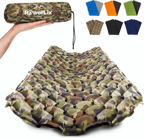 Miniatura 9 de Powerlix - Colchoneta inflable ultraligera y compacta con bolsa de inflado, bolsa de transporte y kit de reparación, ideal para acampar, mochilero