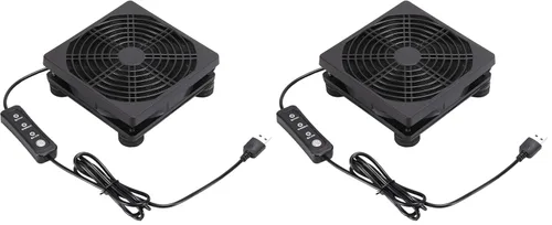 Miniatura 6 de Ventilador de enrutador de PC alimentado por USB de 4.724 in y 5 V con controlador de velocidad, ventilador de enfriamiento de alto flujo de aire