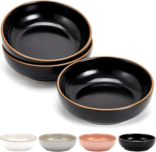 Miniatura 11 de Howise - Juego de cuencos de cerámica para gatos de 5.3 pulgadas, cuenco de comida poco profundo para mascotas pequeñas, plato para comida y agua