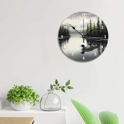Miniatura 4 de Loon - Reloj de pared rústico de madera de estilo chic de 10 pulgadas, silencioso, sin tictac, funciona con pilas, para sala de estar, dormitorio