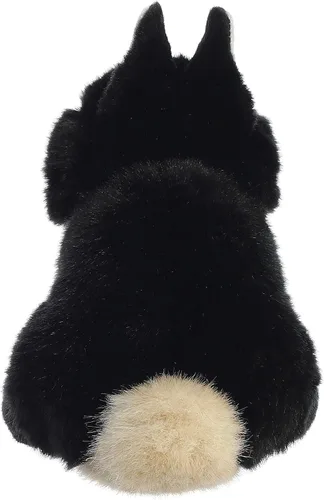 Miniatura 4 de Aurora® - Adorable conejito enano holandés de peluche Miyoni®, detalle realista, compañía entrañable, negro, 7.5 pulgadas