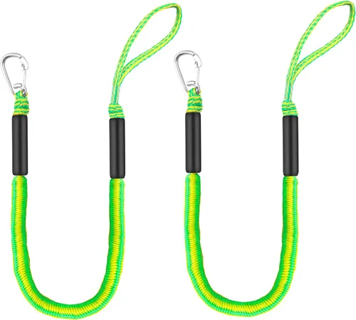 Miniatura 12 de Líneas de muelle elástico para barcos – Amarres ajustables para pontón, moto acuática, PWC, kayak Líneas de amarre de crucero pequeñas de un solo