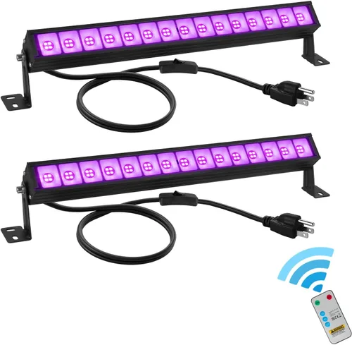 Miniatura 9 de Barra de Luz Negra LED de 38W Barras de Luz Negra con Enchufe e Interruptor Ilumina Área de 22x22 pies para Fiesta Fluorescente Fiestas de Halloween