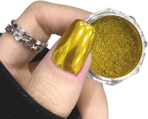 Miniatura 18 de Polvo de uñas cromado azul turquesa esmaltado efecto espejo metálico holográfico brillo polvo manicura arte pigmento accesorios para uñas de gel