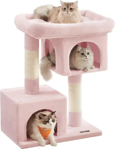 Miniatura 12 de Feandrea Árbol para gatos, torre para gatos de 26.4 pulgadas, condominio de felpa para gatitos de hasta 7 libras, percha grande, 2 cuevas, poste