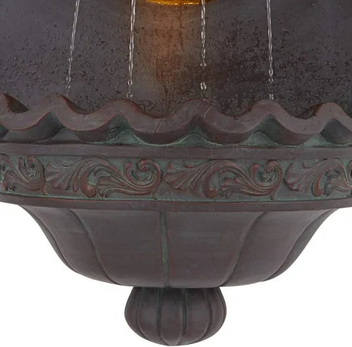 Miniatura 6 de Fuente de pared de león real de 31.5 pulgadas de alto, gran decoración rústica para interiores y exteriores, de bronce, con luz LED, estatua