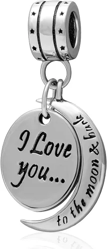 Miniatura 2 de SOUKISS Abalorios colgantes de plata de ley 925 con diseño de corazón de amor para Pandora, pulsera y collar