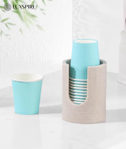 Miniatura 6 de Luxspire Dispensador de Vasos para Baño, Dispensador de Vasos Dixie de 3oz, Portavasos Dixie de Resina, Portavasos de Papel Desechable para Baño