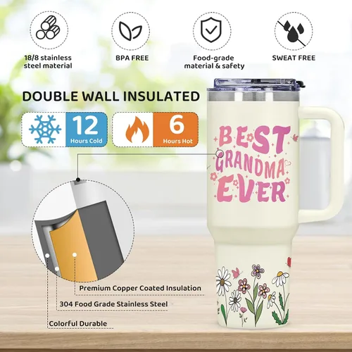 Miniatura 3 de Regalos para abuela, regalo para abuela, regalo de cumpleaños para abuela, regalo del día de la madre para abuela, vaso de aislamiento al vacío