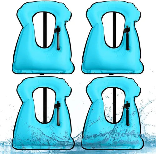 Miniatura 2 de Jerify 4 piezas de chaleco inflable de esnórquel para adultos, chaquetas portátiles de natación, chaquetas ajustables para kayak, chalecos