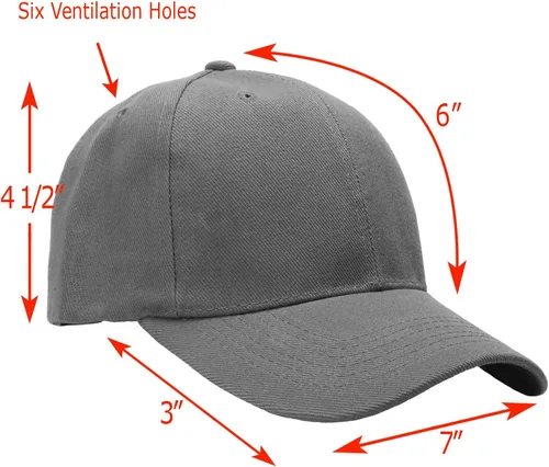Miniatura 2 de Falari Lote al por mayor 12-Pack Gorra de béisbol de tamaño ajustable Liso Color sólido en blanco