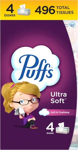 Miniatura 13 de Puffs Pañuelos faciales ultra suaves, 24 cajas familiares, 124 pañuelos por caja