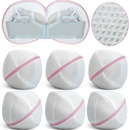 Shappy 6 piezas de bolsas de malla para lavar brasieres para lavandería, bolsas de lavado de lencería y ropa interior con cremallera para mujeres,