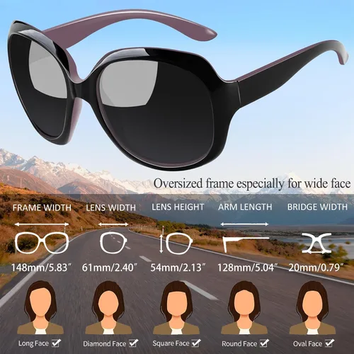 Miniatura 70 de Joopin Lentes de sol de gran tamaño para mujer, polarizados, grandes, para conducción, protección UV, grandes sombras