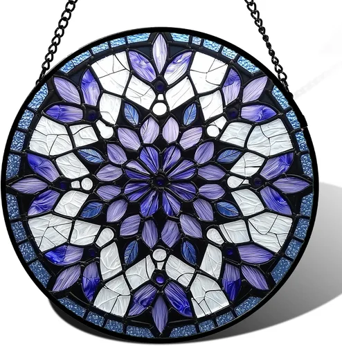 Miniatura 20 de Colgador de vitrales para colgar en ventanas, Koi y Lotus para puerta, decoración del hogar, atrapasoles de peces, Navidad, Día de la Madre, regalos