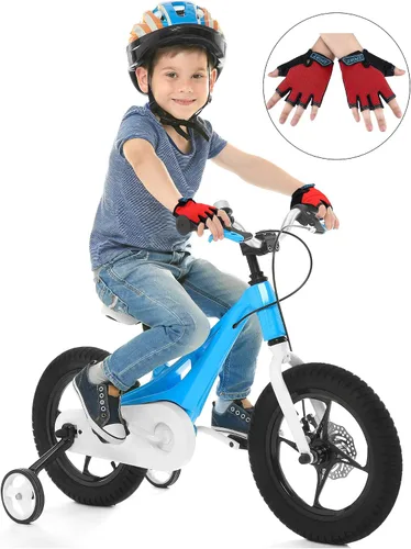 Miniatura 4 de 3 pares de guantes de medio dedo para niños guantes de deporte antideslizantes guantes de gel para niños ciclismo ciclismo