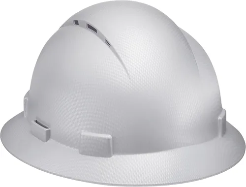 Miniatura 8 de Casco de construcción OSHA de ala completa con diseño camuflaje ventilado de acabado mate, suspensión de 6 puntos Fibra de carbono gris claro