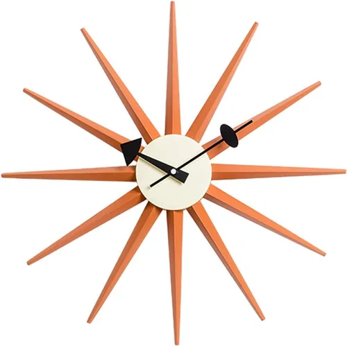 Miniatura 11 de SHISEDECO Reloj asterisco moderno en negro, sin tictac, diseño retro de mediados de siglo, reloj de cuarzo de pared silencioso decorativo
