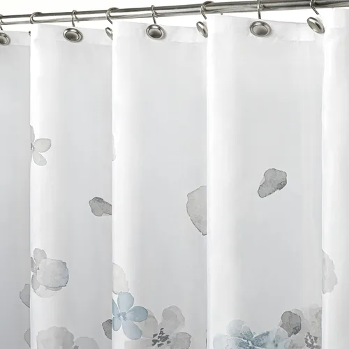 Miniatura 2 de Sunlit Design 36 x 72 Pulgadas Cortina de Ducha Azul y Gris Pequeña para Estacionamiento, Cortinas de Baño Estrechas de Medio Tamaño para RV