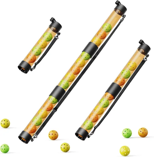Miniatura 10 de Recuperador de bolas de pickleball de 17 bolas y soporte de bolas con correa, protector de espalda para accesorios de pickleball, rápido para Verde