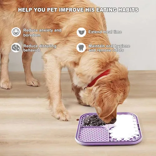 Miniatura 6 de Lesipee Alfombrilla para lamer perros y gatos, paquete de 2, patada para lamer de alimentador lento, juguetes para perros para aliviar la ansiedad