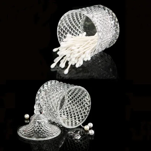 Miniatura 5 de Qtip - Soporte para hisopos de algodón con tapa, contenedor de bolas de algodón, tarro de boticario, organizador de baño, 1 paquete