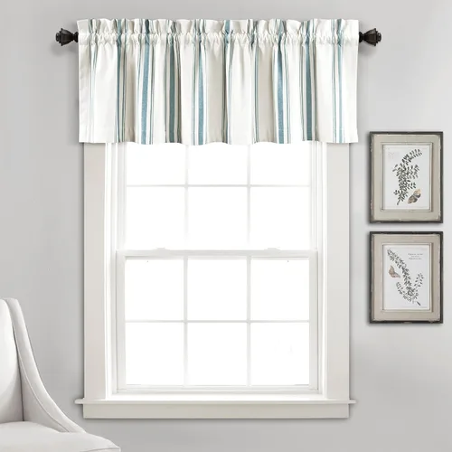 Miniatura 18 de Lush Decor Farmhouse Stripe - Par de paneles de cortinas de ventana de algodón reciclado ecológico teñido en hilo a rayas, 42" A x 63" L, Negro
