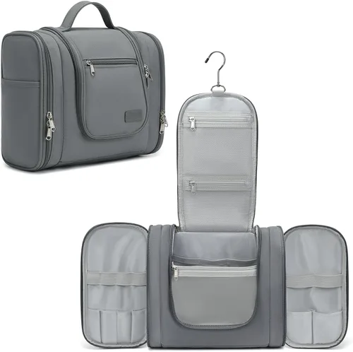 Miniatura 10 de Pearl Angeli Neceser colgante para mujeres y hombres, bolsa grande para cosméticos de maquillaje, organizador de artículos de tocador resistentes al