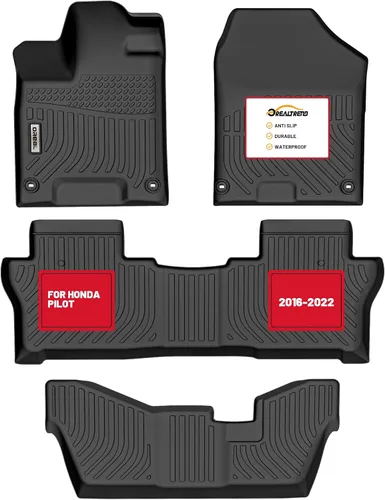 orealtrend - Alfombrillas de coche de repuesto para forros de piso Honda Pilot 8 asientos 2016-2022, resistentes para todo tipo de clima, color