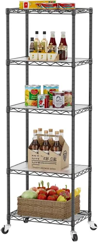 SINGAYE Estantería de alambre para armario: unidad de metal ajustable para organización de lavandería, baño, cocina, almacenamiento en el hogar con
