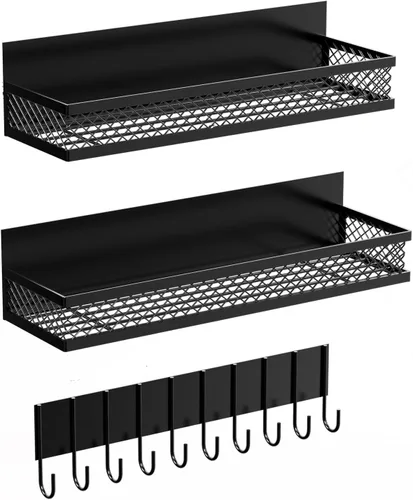 Estante magnético para especias para refrigerador, paquete de 3 estantes magnéticos para refrigerador, cesta magnética móvil se utiliza para
