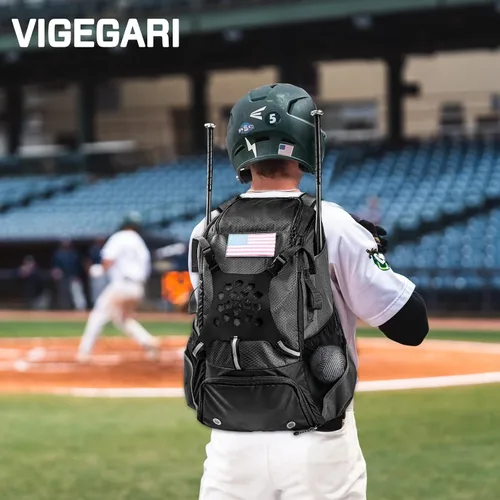 Miniatura 6 de Mochila de béisbol para jóvenes, niños, adultos, bolsa de equipo de bate y sóftbol con soporte para guantes, casco, compartimento para zapatos