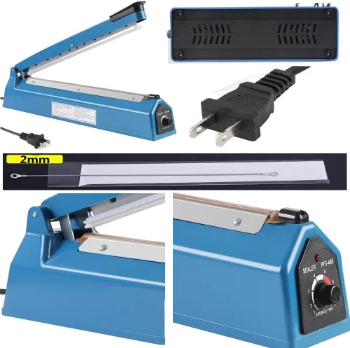Miniatura 7 de Sellador térmico por impulsos Bolsas manuales Máquina de sellado por impulso de 8 pulgadas para bolsas de plástico PE PP Bolsas con agarre