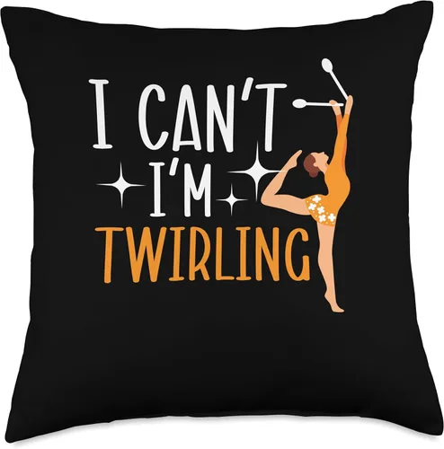 Miniatura 4 de I Can't I'm Twirling Baton Twirler Baton Twirling Throw Pillow