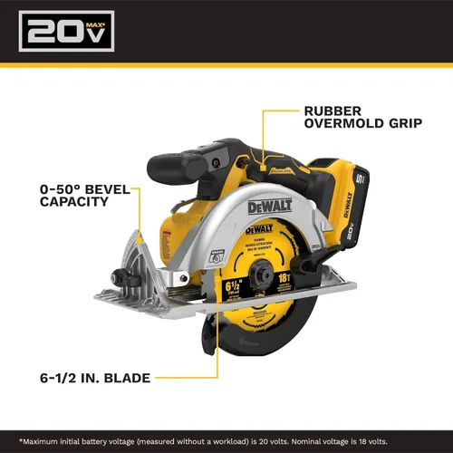 Miniatura 3 de DEWALT DCS391P1 Kit de sierra circular con batería de iones de litio 20V MAX