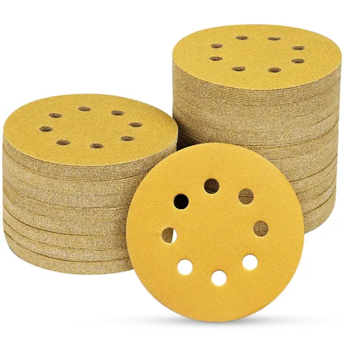 Miniatura 42 de 165 piezas, discos de lija de 5 pulgadas redondos, papel de lija de gancho y bucle para lijadora orbital aleatoria, grano 40 60 80 120 150 240 320