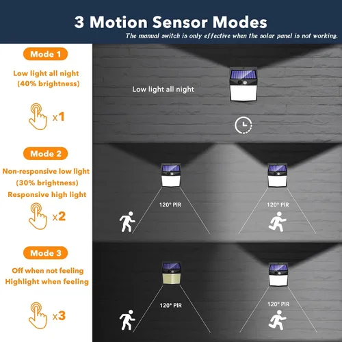 Miniatura 5 de Luces solares para exteriores con sensor de movimiento - Lámparas solares con detector de movimiento para exteriores, 238 LED con iluminación