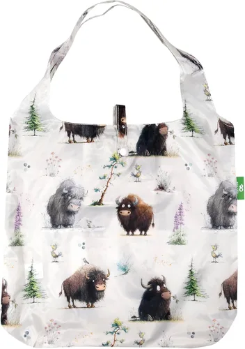 Miniatura 29 de ECO CHIC Bolsas plegables reutilizables para comestibles, bolsa de compras ligera, reciclada y reutilizable, bolsa plegable impermeable Gafas Gatos