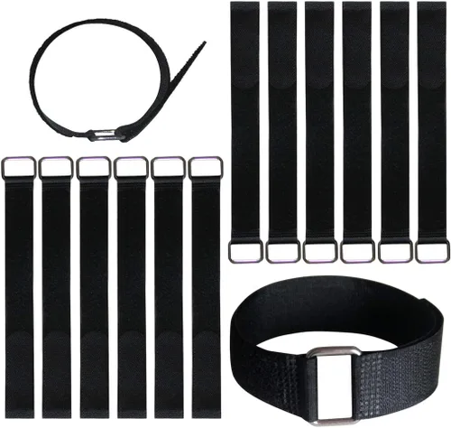 Miniatura 11 de Correa de cable de sujeción de gancho y bucle de 8, 12, 18, 24 y 30 pulgadas, paquete de 30 correas de sujeción de nailon reutilizables, correa