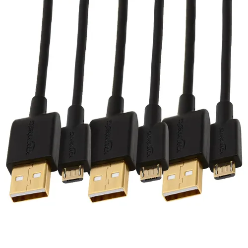 Miniatura 13 de Amazon Basics, Cable de carga USB-A a micro USB, velocidad de transferencia de 480 Mbps con conectores chapados en oro, USB 2.0, 3 pies, color negro