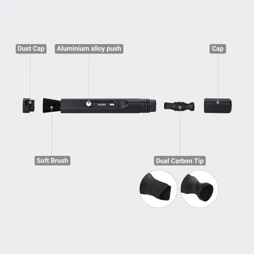 Miniatura 3 de Lápiz de limpieza de lentes compacto, cepillo limpiador de lentes para filtros de cámara, videocámaras, prismáticos, teclados, auriculares VR y más
