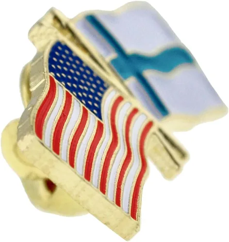 Miniatura 68 de PinMart Pin de solapa esmaltado con bandera de la amistad cruzada de Estados Unidos y el mundo