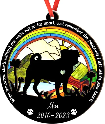 Miniatura 117 de Adorno personalizado para atrapasoles de sabueso afgano, adorno de Navidad de sabueso afgano, regalo para perro amante, sabueso afgano conmemorativo