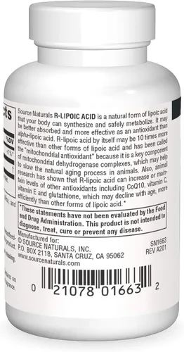 Miniatura 2 de Source Naturals Ácido R-lipoico 100 mg, 30 tabletas