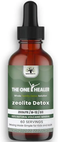 The One Healer Zeolite Detox para niños y adultos, gotas de zeolita pura con metilo B12 y vitamina D3 para desintoxicación de metales pesados y