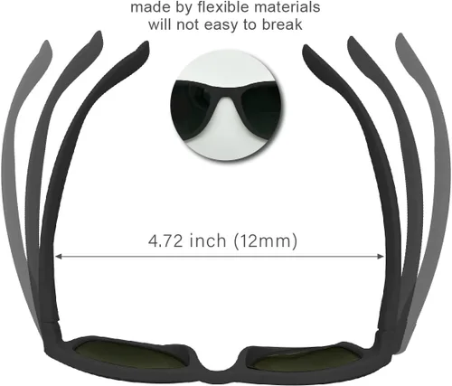 Miniatura 45 de XII WY - Lentes de sol polarizados con protección UV y goma flexible para niños y niñas