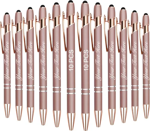 Miniatura 20 de 10 bolígrafos personalizados con nombre y texto para mujeres y hombres, bolígrafos personalizados con grabado gratis, regalos para negocios