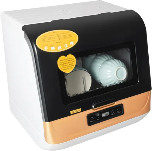 Miniatura 11 de Lavavajillas portátil para encimera, 1200 W, 110 V, mini lavadora con 3 programas de lavado, lavavajillas compacto a prueba de fugas en seco