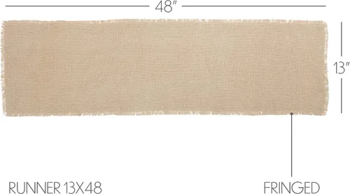 Miniatura 2 de VHC Brands Farmhouse Holiday - Alfombra de arpillera blanca vintage para mesa y cocina, 13 x 48 pulgadas