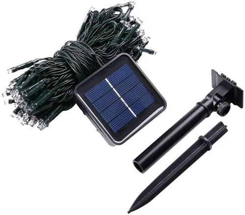 Miniatura 8 de Joomer Luces Solares Navideñas en Cadena, 39 pies, 100 LED, luces impermeables para exteriores con 8 modos de luces centelleantes para jardín